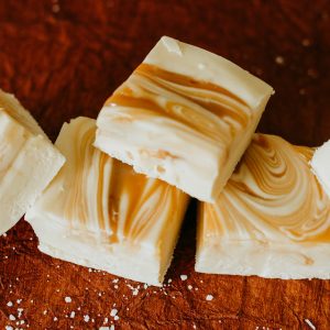 Bourbon Sea Salt Caramel flavored fudge