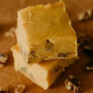 a couple pumpkin walnut fudge squares