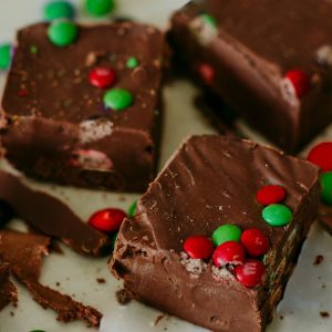 chocolate holiday mm, christmas chocolate mm fudge